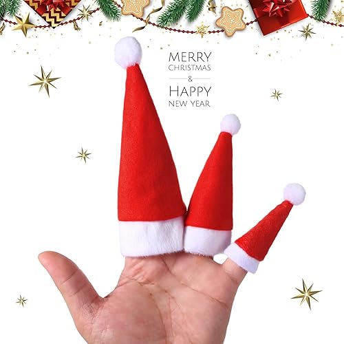 Miniatura 3 de SATINIOR 48 mini sombreros de Papá Noel de 7 pulgadas, 4.8 pulgadas, 2.8 pulgadas, mini sombrero de Navidad para manualidades