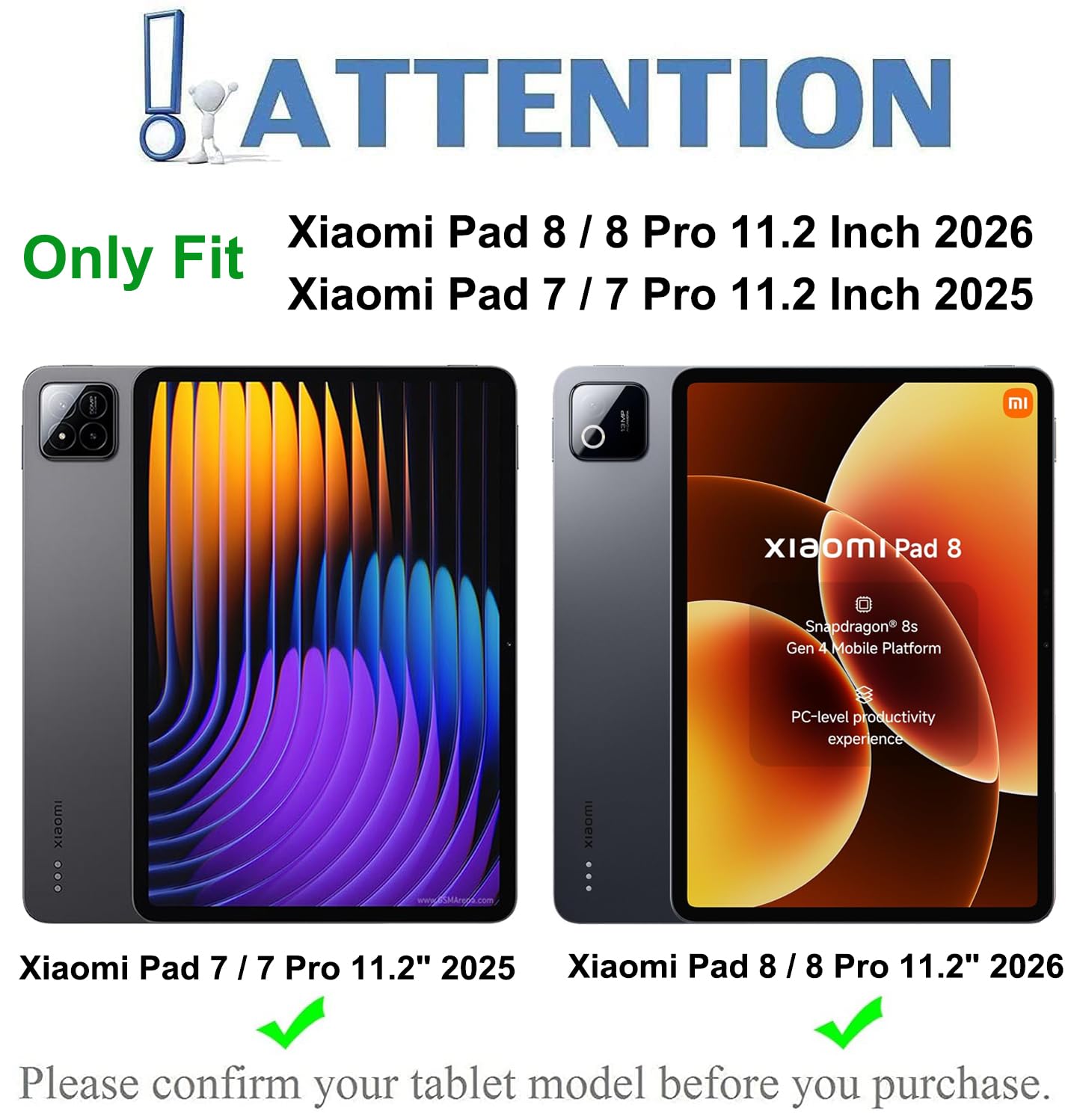 Clavier Coque + Verre Trempé pour Xiaomi Pad 7/ Pad 8/ Pad 7 Pro/Pad 8 Pro 11.2 Pouces, AZERTY Français Amovible Bluetooth sans Fil Clavier Étui Housse avec Protection écran (Xiaomi Pad 7)