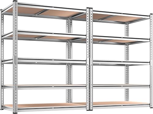 Miniatura 15 de REIBII Estantes de almacenamiento de 2020 libras, estantería de garaje de 5 niveles, resistente, estantería de metal ajustable, estantes de garaje