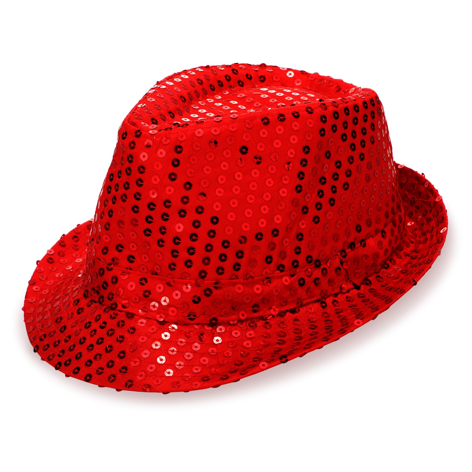 PROUSKY Sequin Hat Glitter Jazz Caps Hip-Hop Sequin Hat Shiny Disco Hat Glitter Hat for Party Costume Hat Hip-Hop Jazz Dancers Gangsters Rapper Cowboy Mardi Gras