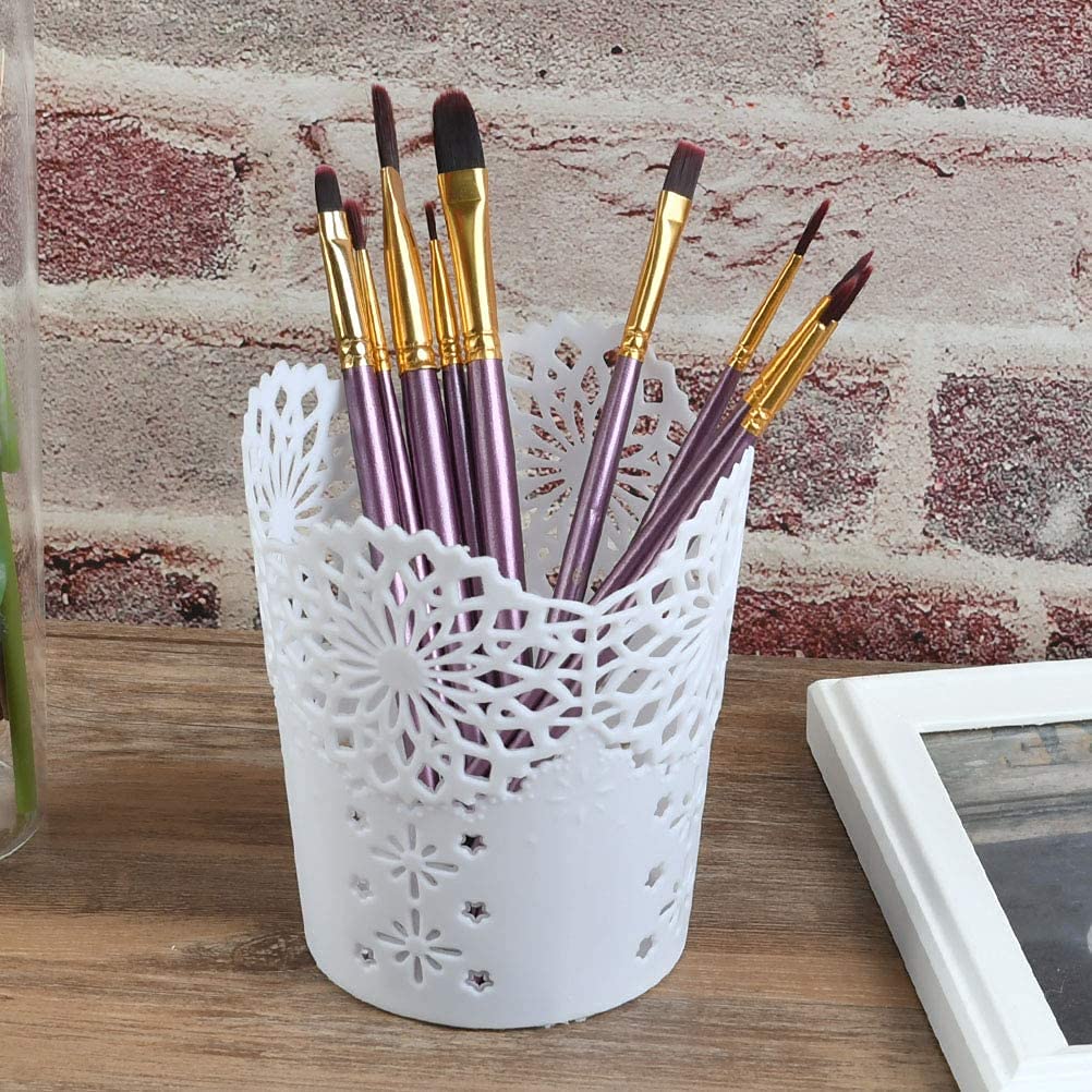 GOLDFINCH Plastic Creative Pen Holder Cup Pencil Holder Hollow Flower