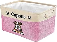 Vista 16 de Cesta de almacenamiento plegable personalizada con un bonito perro Bulldog inglés, plegable, de tela resistente, cubo de almacenamiento