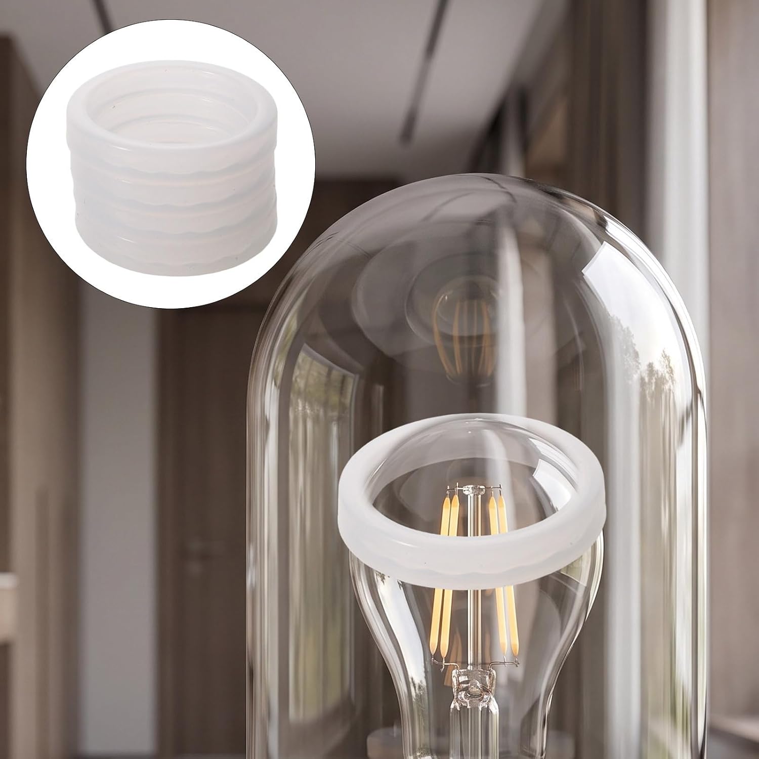 4pcs Silicone Light Bulb Aroma Ring 56mm White Heat Diffuser Accessory
