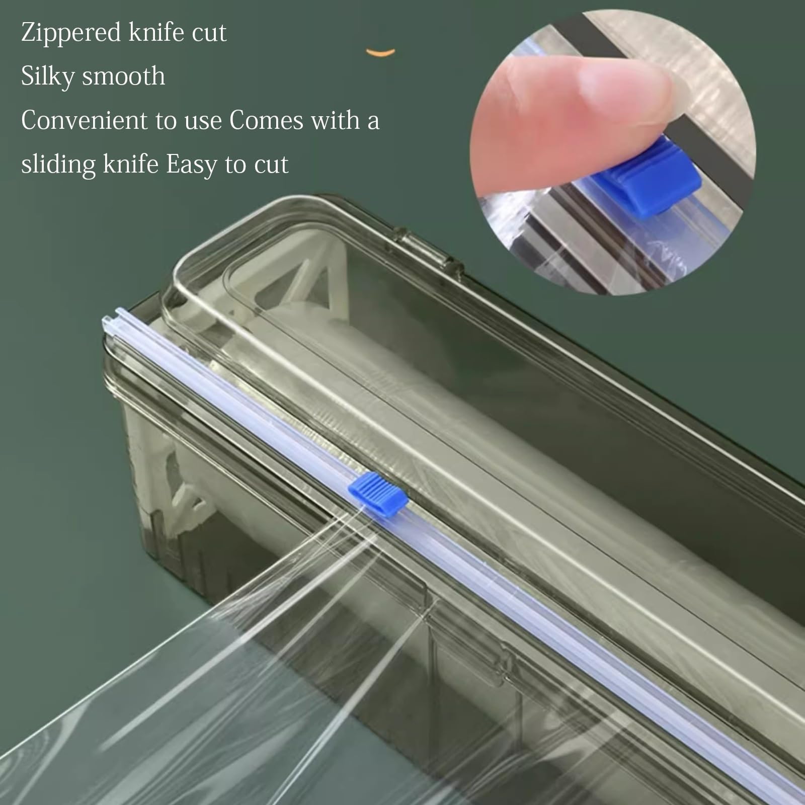 Dispensador De Envolturas De Plástico con Cortador, Cortador Ajustable Reutilizable De Film Transparente Apto para Supermercados, Cocinas, Envasado De Frutas Y Verduras(A+Plastic Wrap 300m)