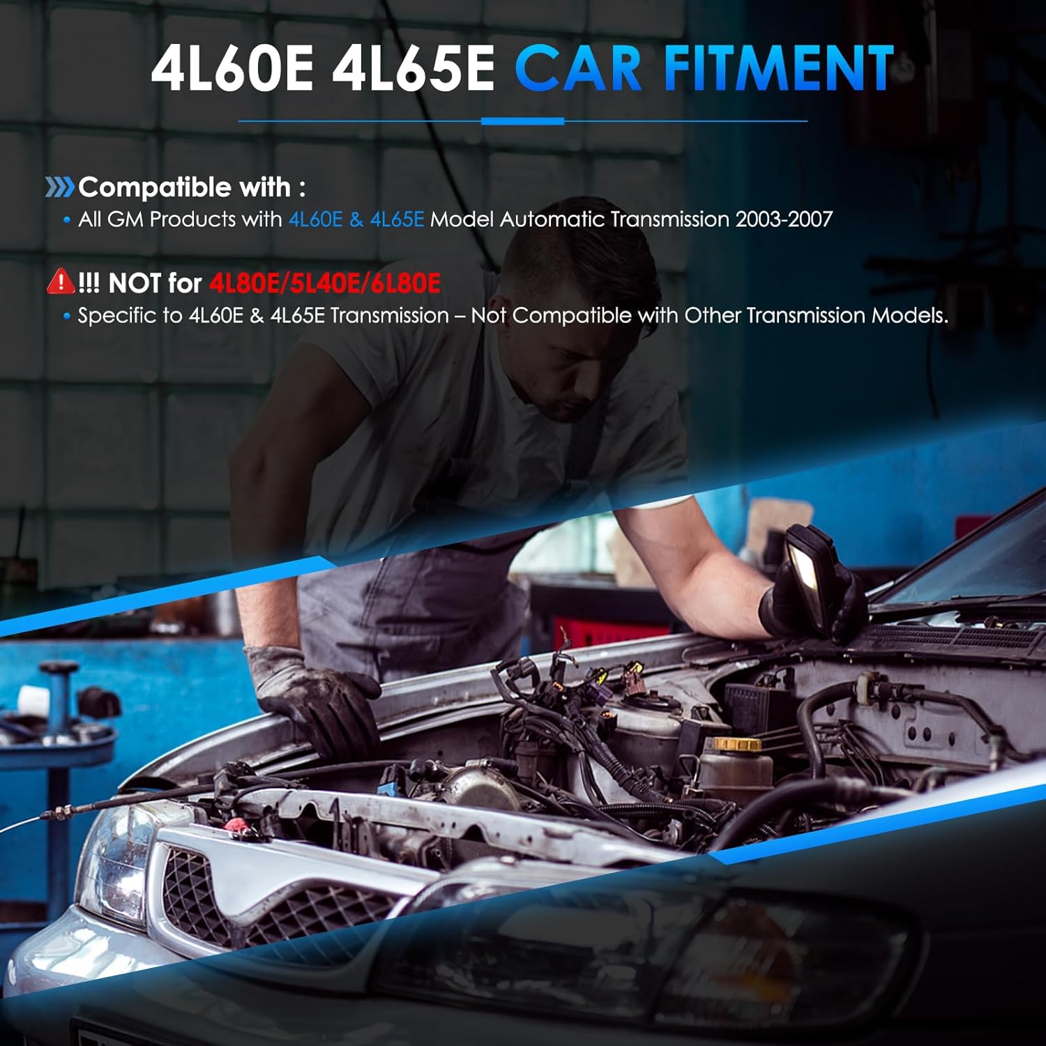 4L60E 4L65E Transmission Solenoid Kit with Harness Fit for GMC for Chevy 2003-2007 GM EPC Shift TCC 3-2 PWM Automotive Replacement Transmission Solenoid Pack 4L60E 4L65E Master Solenoid Kit