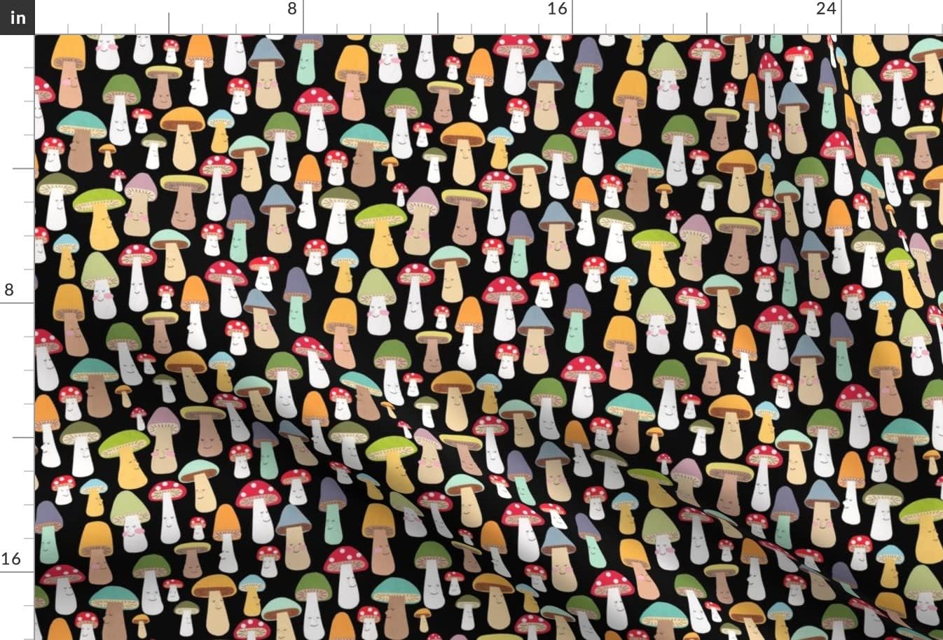 Spoonflower Fabric - Mushrooms Mushroom Nature Whimsical Printed on Minky Fabric by The Yard - Sewing Baby Blankets Quilt Backing Plush