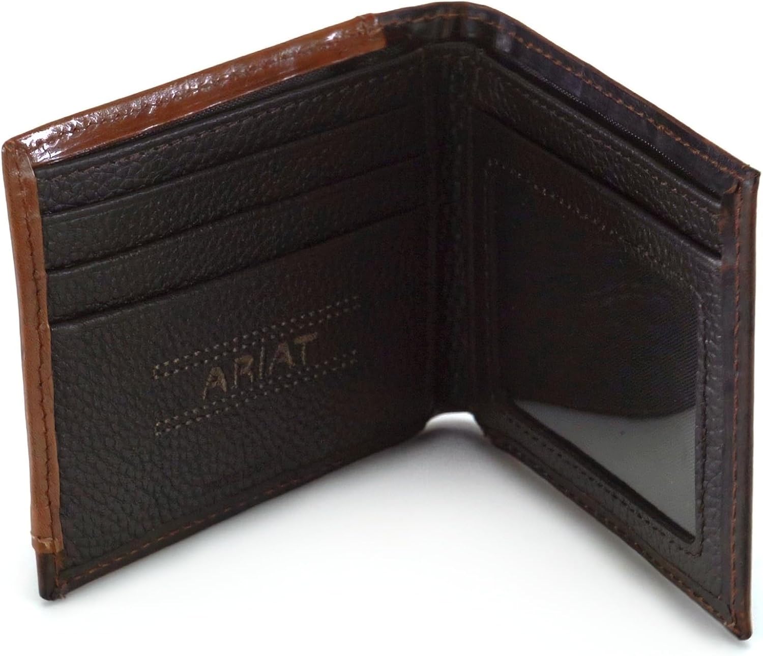 Ariat Men's Distressed Corner Over Circle Trifold Wallet