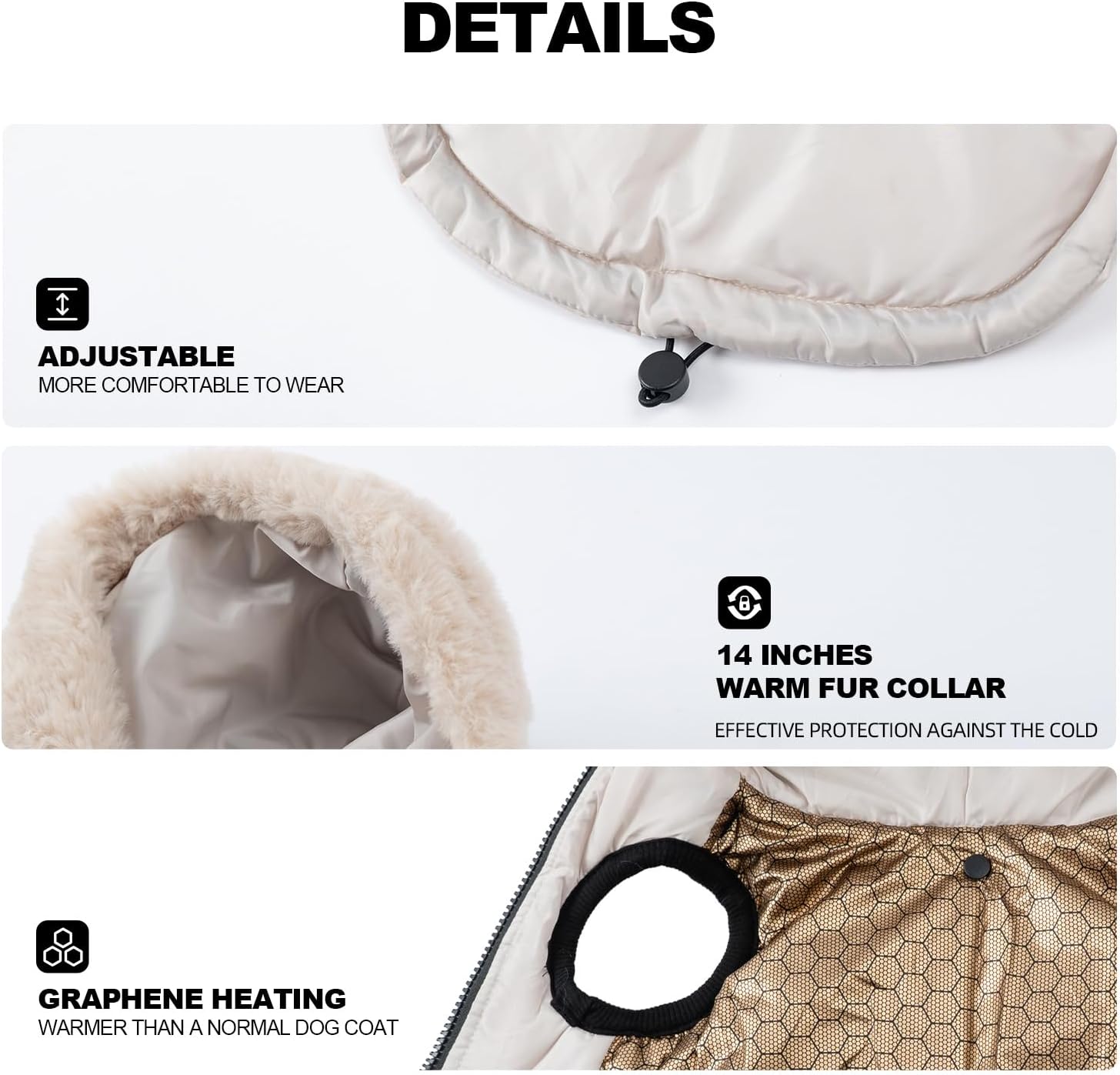 PINA Dog Coat for Dogs, Dog Winter Jacket with Built in Harness Winter Coat for Small Medium Large Dogs, Puppy Cold Weather Coats with Plush Hood, Warm Fleece Puppy Snowsuit Windproof
