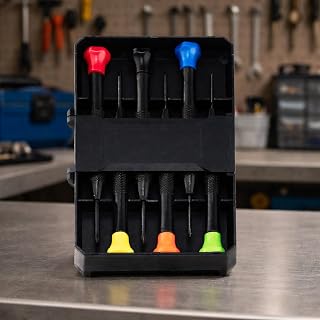6 PCS Precision Screwdriver Set Magnetic Electronics Repair Tool Kit | Phillips and flathead drivers have swivel caps, textured grips, and a compact stand for phones, watches, glasses and devices.