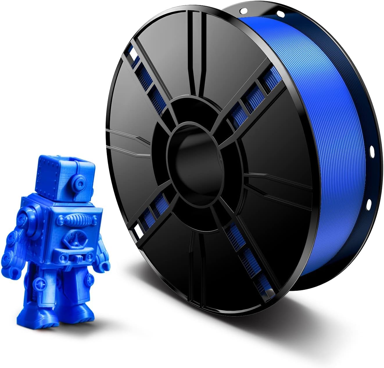 PLA 3D Printer Filament 1.75mm, 1KG (2.2lbs)/Spool 3D Printing Consumables Dimension Tolerance:±0.02mm, Compatible with Most 3D Printer (Blue)