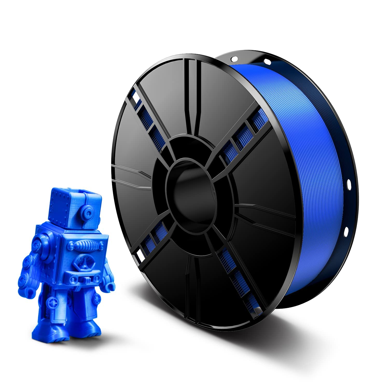 PLA 3D Printer Filament 1.75mm, 1KG (2.2lbs)/Spool 3D Printing Consumables Dimension Tolerance:±0.02mm, Compatible with Most 3D Printer (Blue)