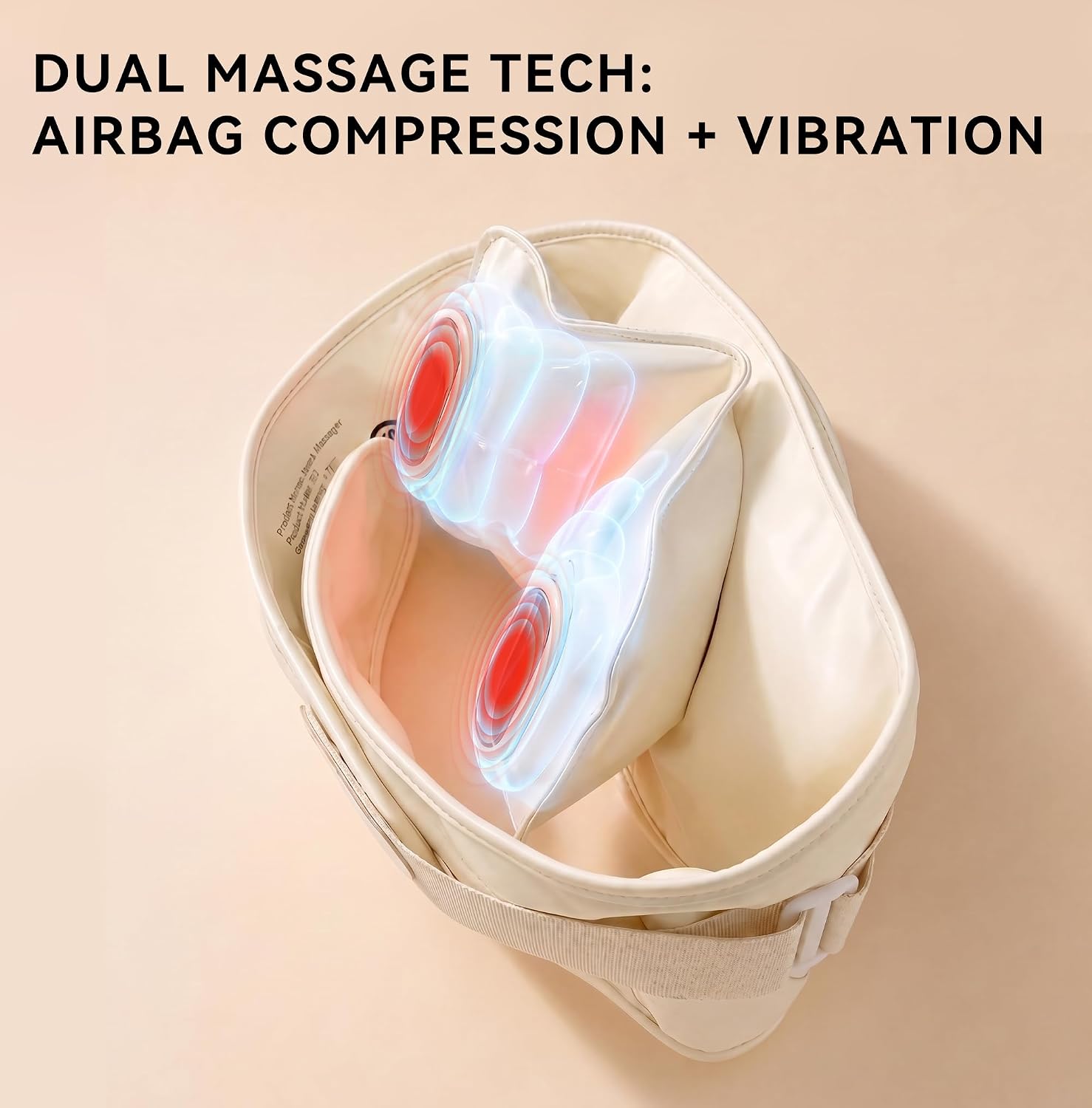 Cordless Heating Pad with Air Compression & Vibration Massager ， 4-in-1 Wearable Back Heating Belt, Rechargeable Long-Lasting Battery, 3 Heat + 3 Massage for Lower Back Pain Relief, Gift for Men Women
