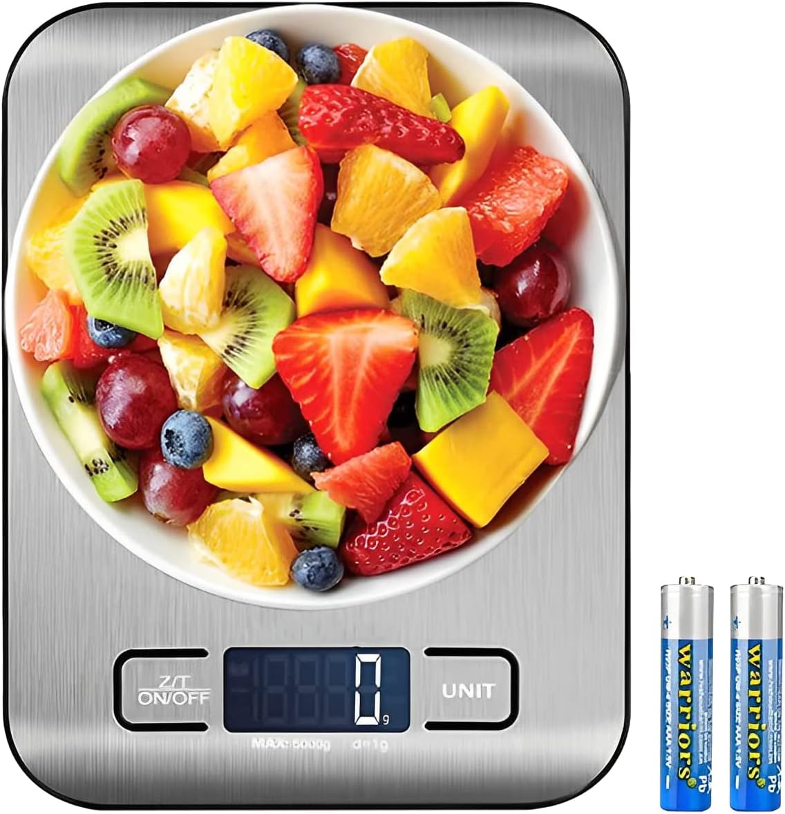 Mumoo Bear Food Scale, 22lb Digital Kitchen Scale Weight Grams and Oz for Baking and Cooking, 1g/0.1oz Precise Graduation, Easy Clean Stainless Steel, grey