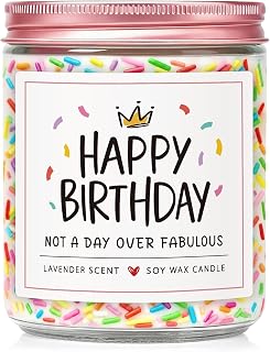 Birthday Gifts for Women, Handmade Lavender Scented Sprinkles Candy Candle | Happy Birthday Gifts for Sisters Best Friends Teachers Coworkers, 18th 20th 30th 40th 50th Birthday Decorations Gifts