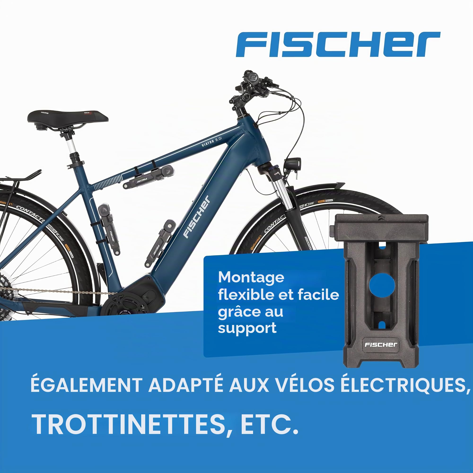 Fischer Antivol Pliable pour Vélo, Noir, Clé, Verrou, Securing bicycles