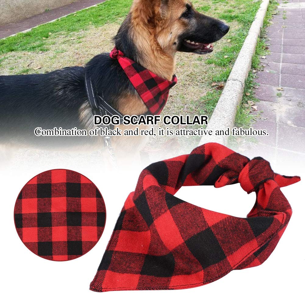 Pet Bandana pies szczeniak wzór karo szal kołnierz śliniaczek chusta na szyję czarny czerwony (L)