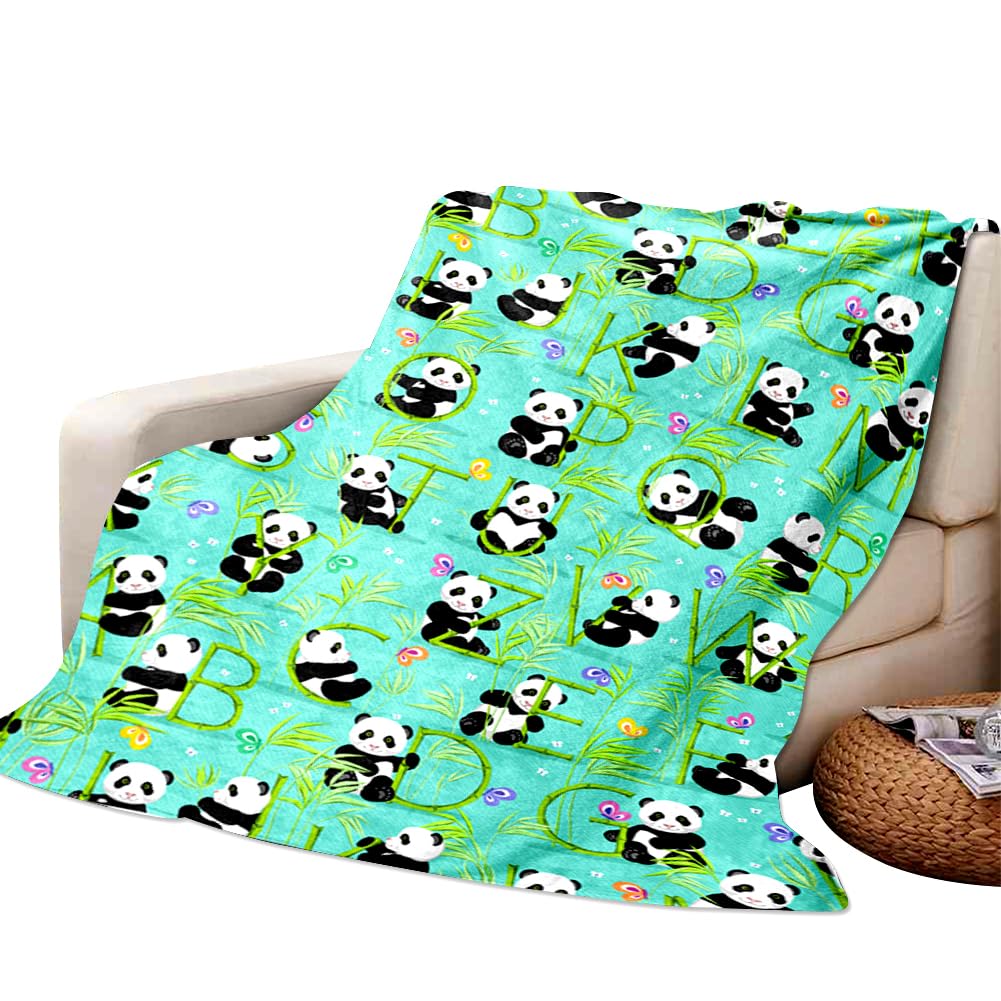Panda Blanket, Throw Blankets Cartoon Anime Plush Blanket Super Soft Flannel Blankets 3D Print Warmblanket Fluffy Soft Napblanket for Couch Sofa Bedroom Decoration (150 * 100CM)