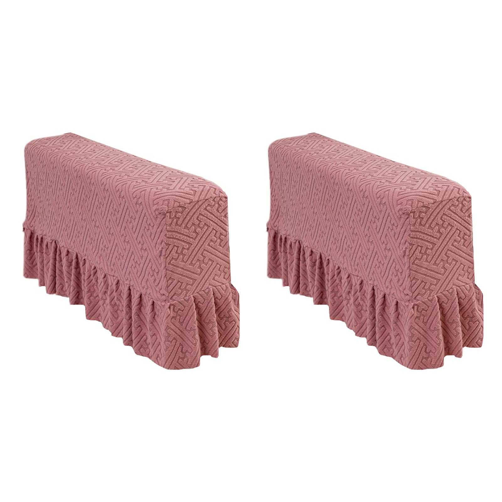 Carotoe Carmine 2Pcs Elastic Armrest Covers For Sofas Nonslip Skirt Design Fit Most Furniture Sofa Arm Slipcovers Arm Chair Protectors Nonslip Couch Protectors