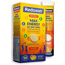 Redoxon Max Energy ، يساعد في دعم نظام Inmune ، نكهة الحمضيات ، 20 قرصًا فوارًا ، 2.82 Oz ، Box