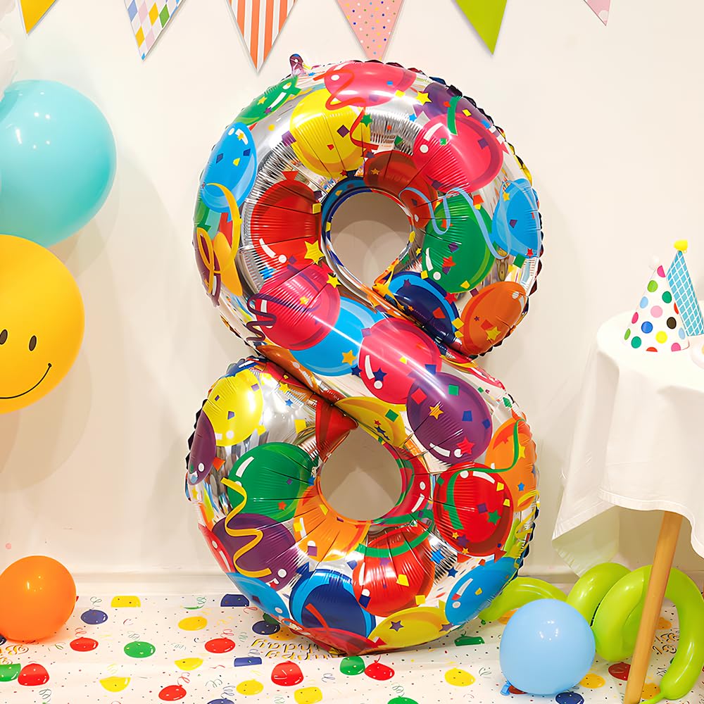 Foil Globo Número 5 Azul 40" (101cm), Inflable Helio o aire, Gigante Numeros 0-9, 10-19, 20-29, 30-100, Grande Globos Decoración para La Boda Aniversario y Cumpleaños Fiestas — view 406