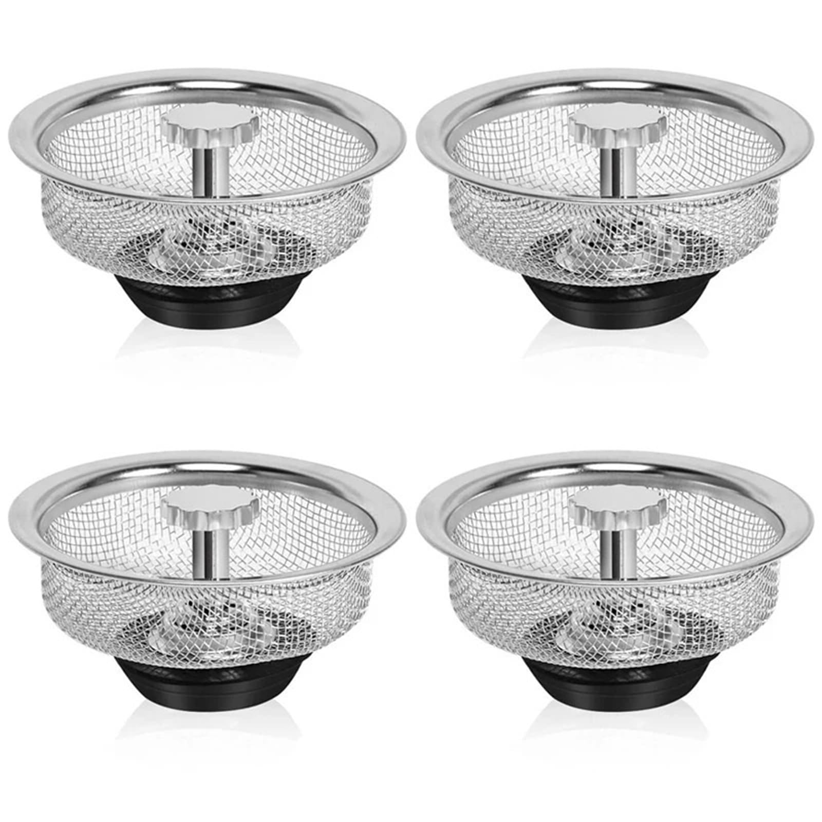 Kitchen Sink Drain Stopper Strainer Stainless Stee 2pcs Kitchen Sink Filter Stainless Steel Sink Sewer Mesh Strainers Bathroom Floor Drains Hair Catcher(4Pcs)