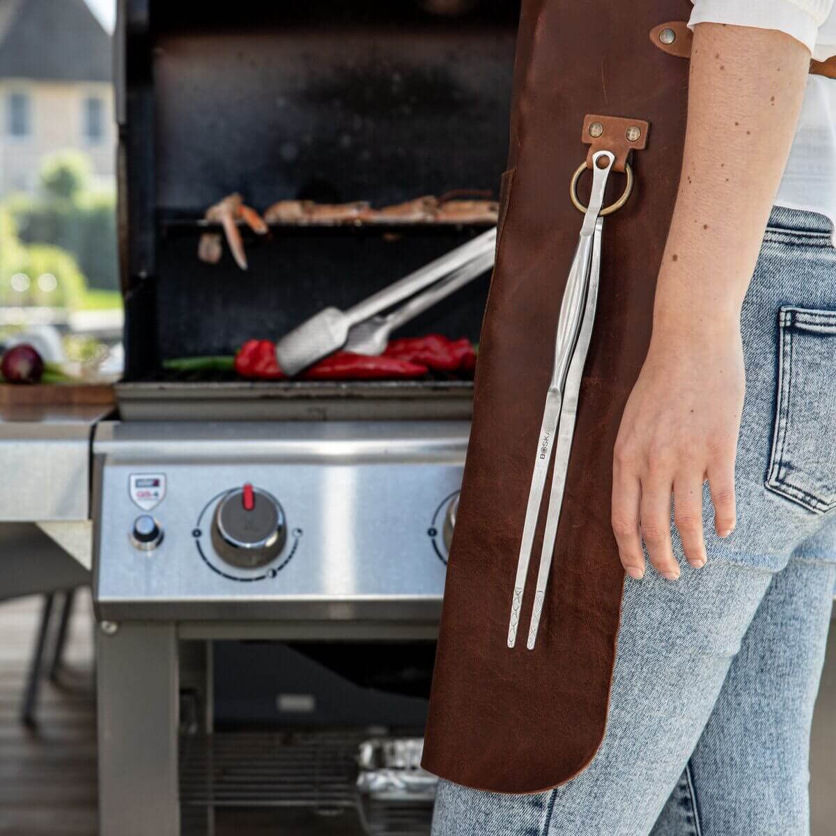 Boska Essential BBQ Tools Monaco+, 3 accessori per barbecue, 100% acciaio inox, set regalo, per barbecue e cucina/struttura rombo/extra grip/lavabile in lavastoviglie