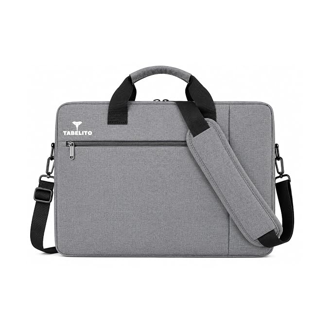 Men's Briefcase, Leather or Synthetic Material (Grey)