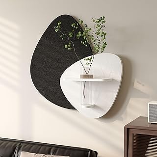 30 Stone Fireplace Decor Ideas with Wooden Mantles 98 3D Textured Black and White Abstract Wall Art Decor with Vase, Modern Pa...