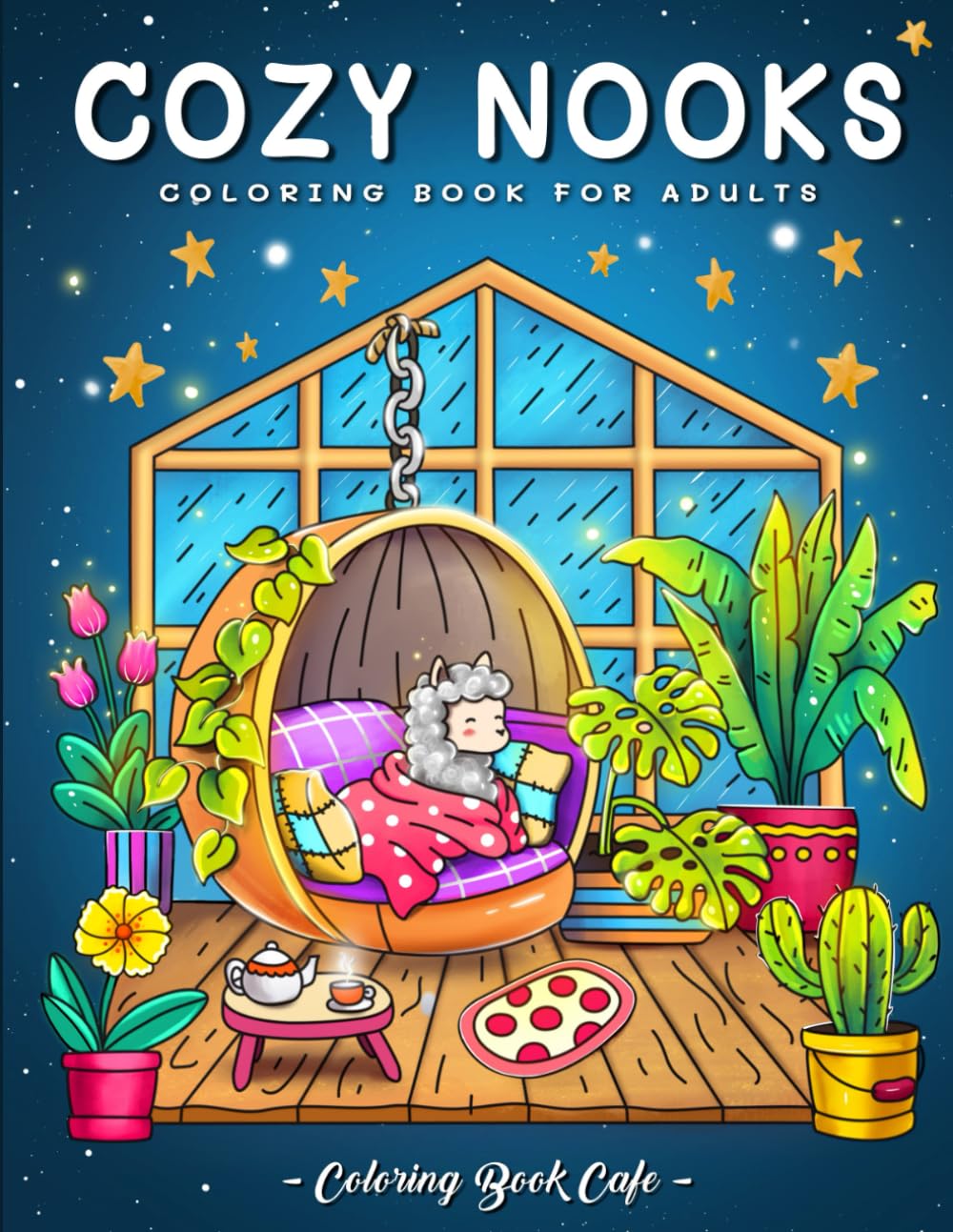 Cozy Nooks: A Coloring Book for Adults and Teens Featuring Cozy Scenes with Adorable Animal Characters for Stress Relief and Relaxation