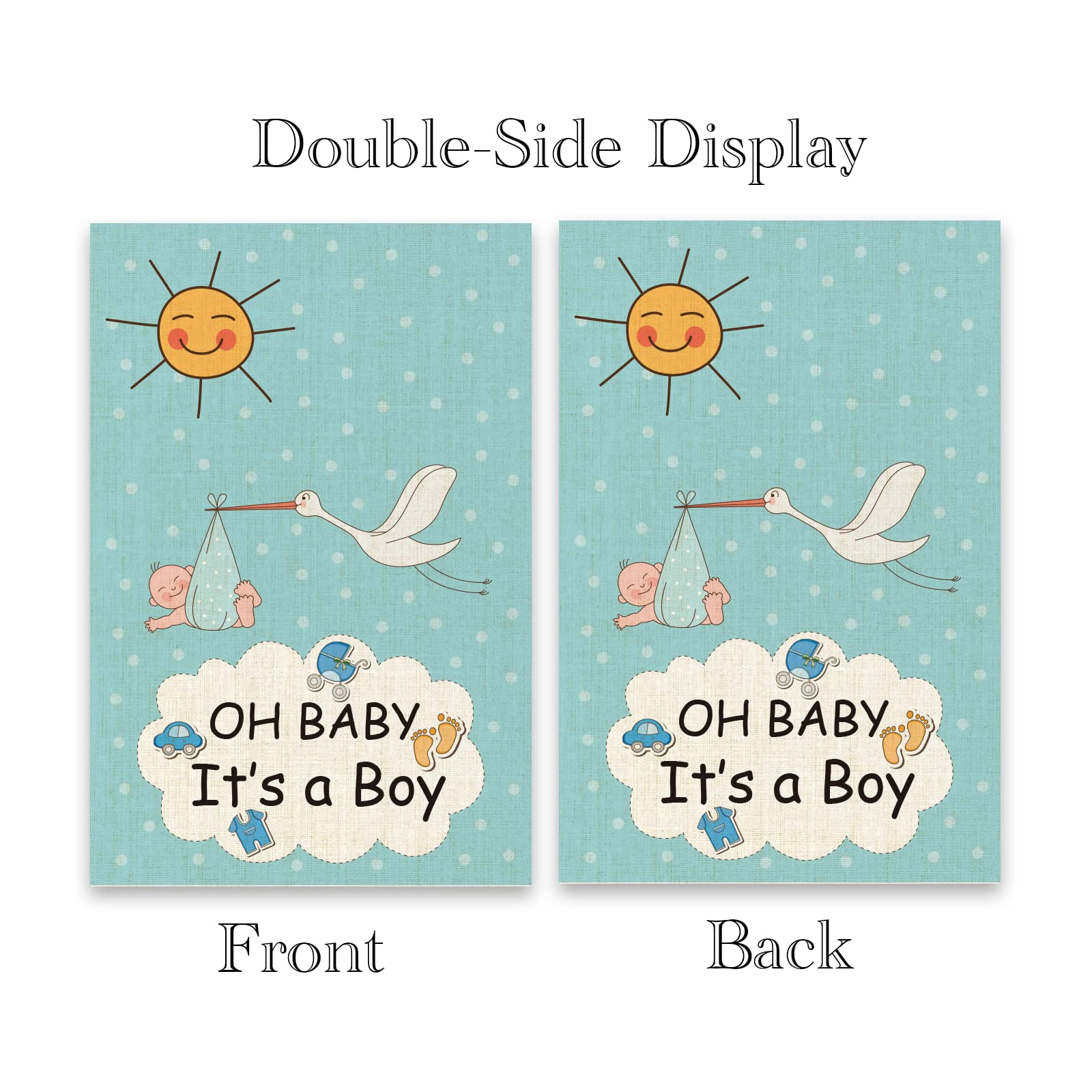 Welcome Home Baby Boy Gartenflagge – 45,7 X 31,8 Cm, Blau, Doppelseitig Bedruckt, Für Babyparty & Dekoration
