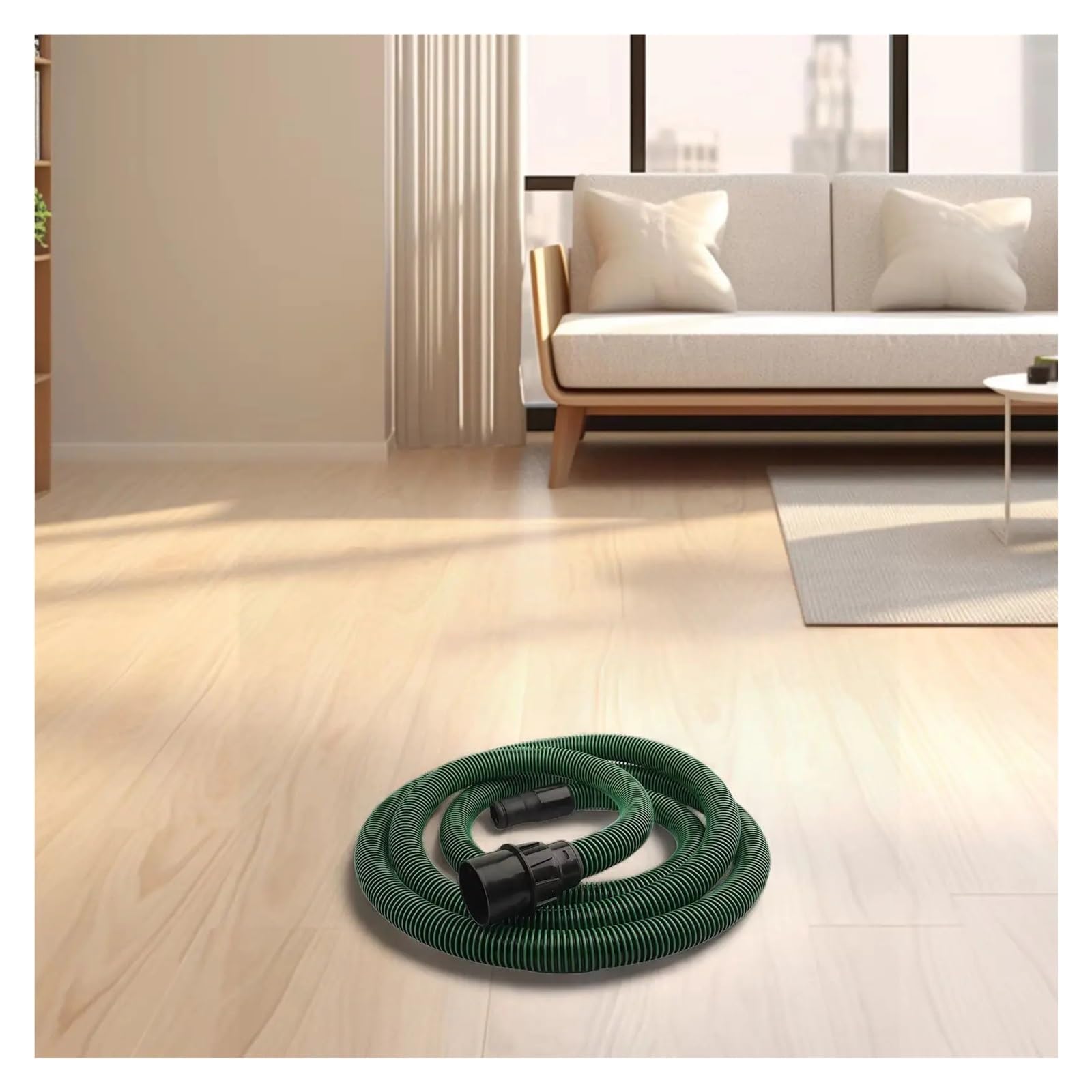Manguera De Extracción De 3,5/5M, Repuestos De Aspiradora De Plástico Verde Roscado Antiestático, Se Adapta A Lijadoras, Accesorio De Repuesto Resistente A Torceduras(1pcs.5M)