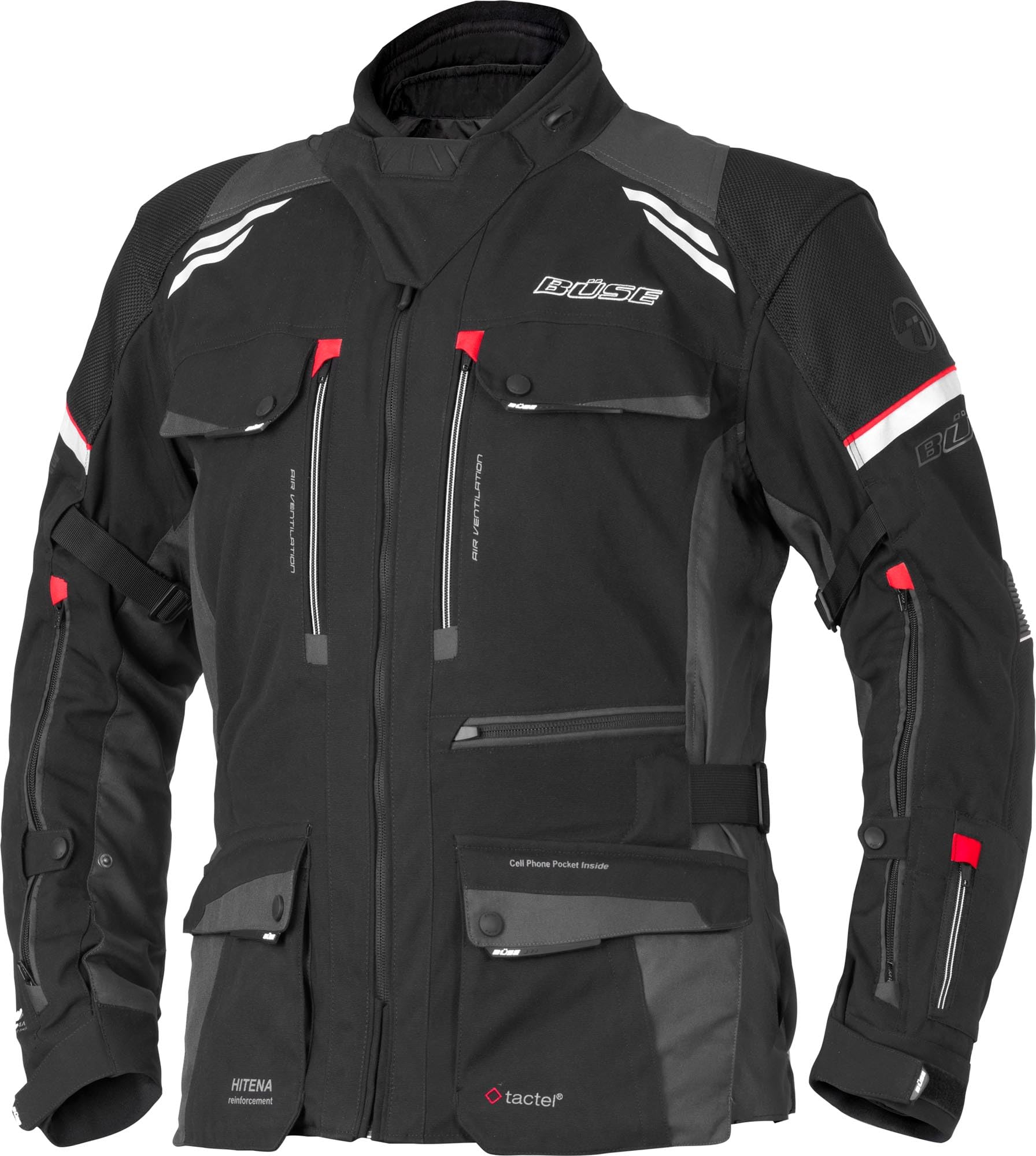 Büse Highland III wasserdichte Motorrad Textiljacke, schwarz, 54 | Wasserdicht