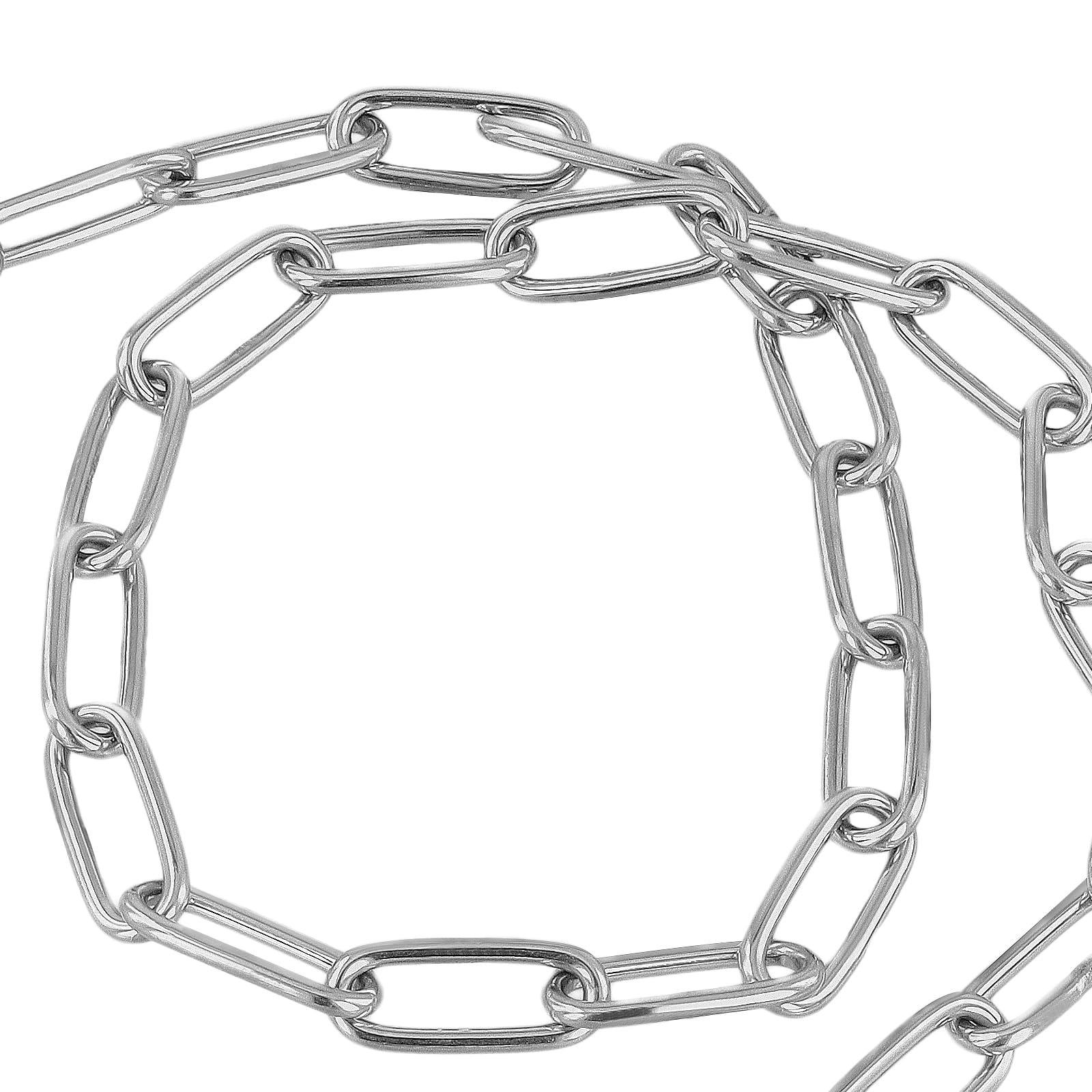 2 Stück 3mm Edelstahlkette 5m lang, Stahlkette Meterware Metallkette, Geschweißte Kettenglieder Gliederkette Edelstahl Ketten für DIY Hängekette, Wäscheleine, Aufhängen - 80kg Belastung