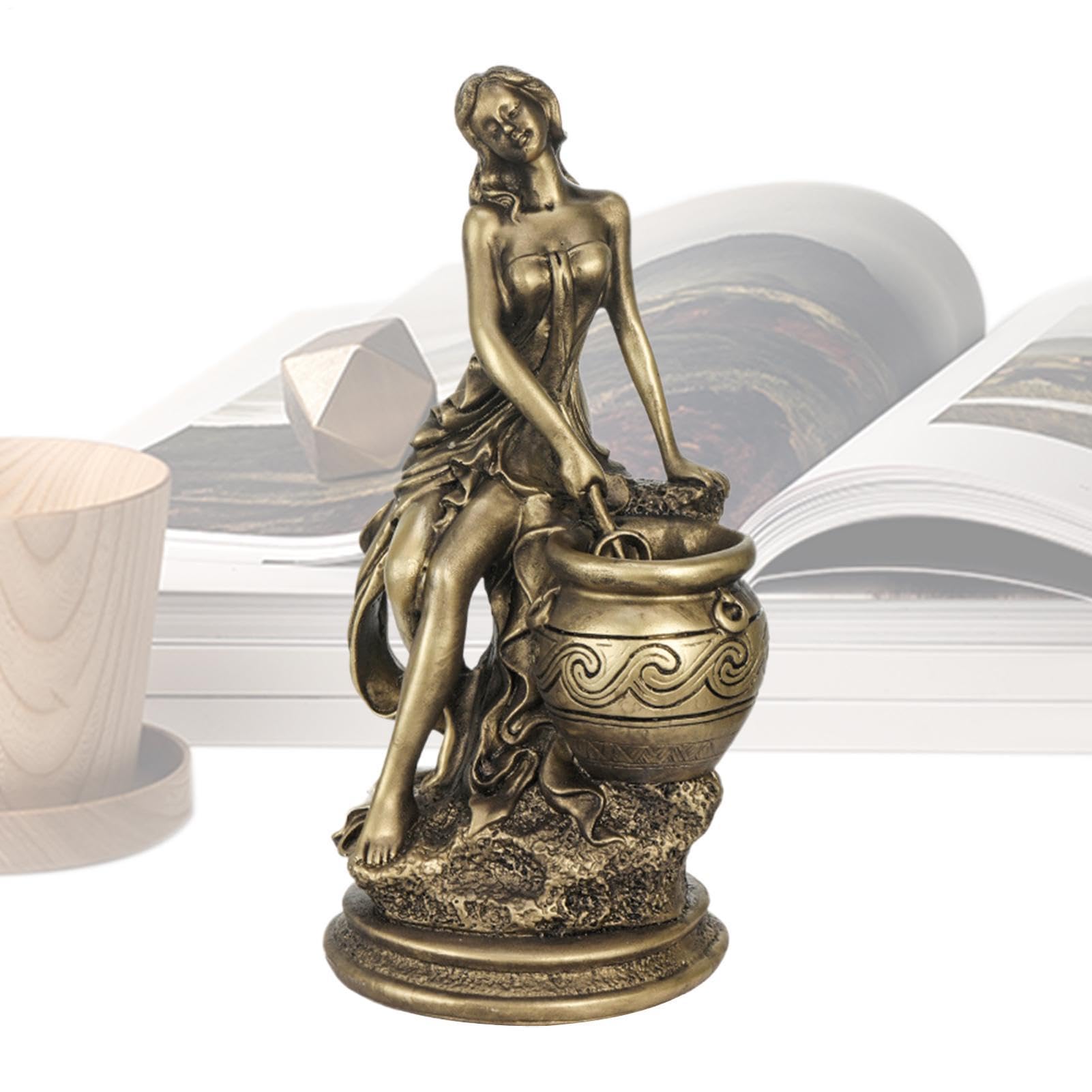 Sculpture bronze antique d'une divinité païenne au design élégant