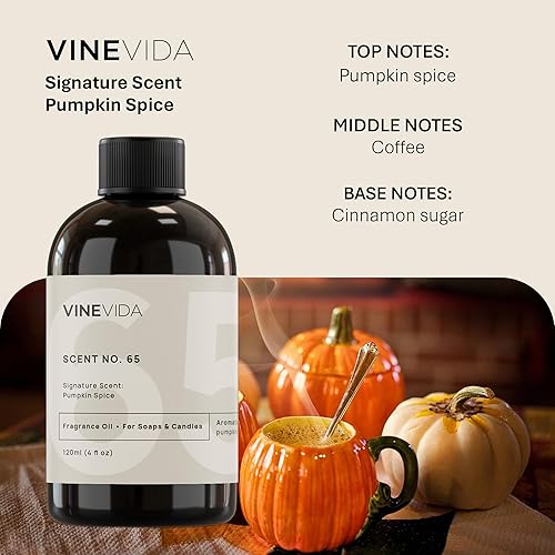 Miniatura 2 de VINEVIDA 4 onzas Aceite de fragancia de especias de calabaza, aceite de fragancia de otoño para fabricación de velas, aromas de otoño para