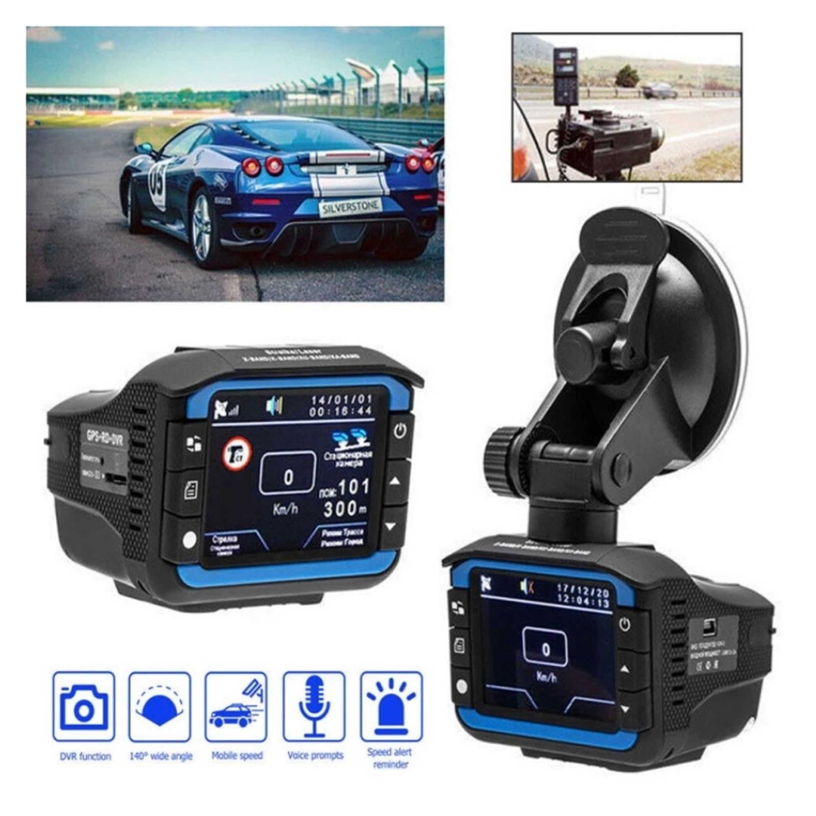 Cámara DVR For Coche 2 En 1, Detector De Radar, Cámara De Salpicadero, Grabadora De Vídeo, Tacógrafo, Dispositivo De Advertencia De Tráfico