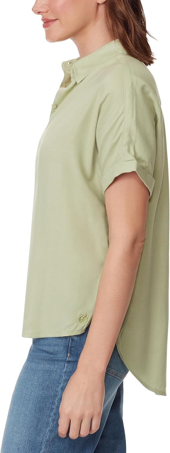 Gloria Vanderbilt Women's Daisy Short Sleeve High-Low Button Down Shirt - Image 3
