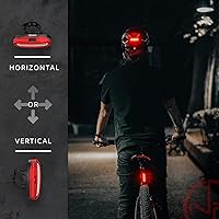 Vista 4 de DUO-120 Rear Bike Light – USB-C Rechargeable Red & White LED – Flashing Strobe Tail Light for Bicycle Safety – Adjustable Angle for Seat Post, Fork