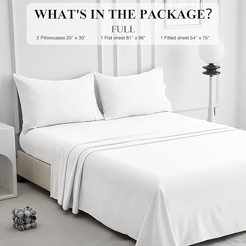 Miniatura 5 de Juego de sábanas tamaño matrimonial sábanas suaves para cama de tamaño matrimonial, sábanas de lujo con bolsillo extra profundo, sábanas y fundas de