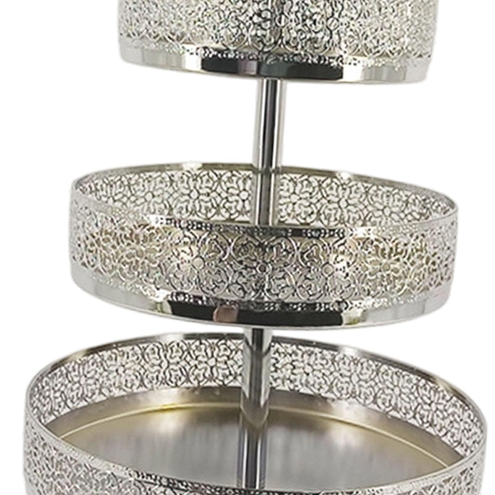 Soporte Metálico de 3 Niveles para Cupcakes, Ideal para Servir Postres en, Argén, Individual