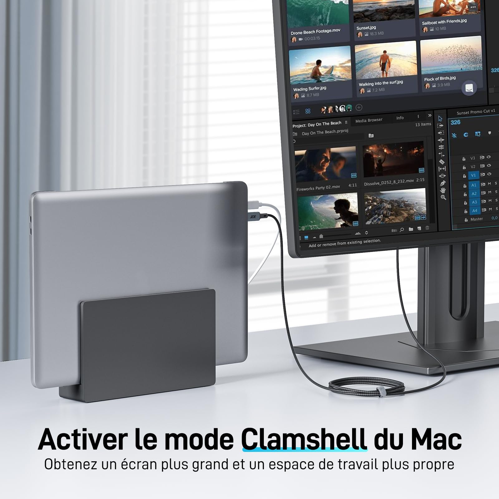 Acer Câble USB C vers HDMI 4K@60Hz, Cable Thunderbolt 4 3 Type C HDMI 2.0 Compatible avec iPhone 16 Plus Pro Max 15 MacBook Pro Air Surface Pro 10 iPad Pro Air Galaxy S24 Ultra 2M