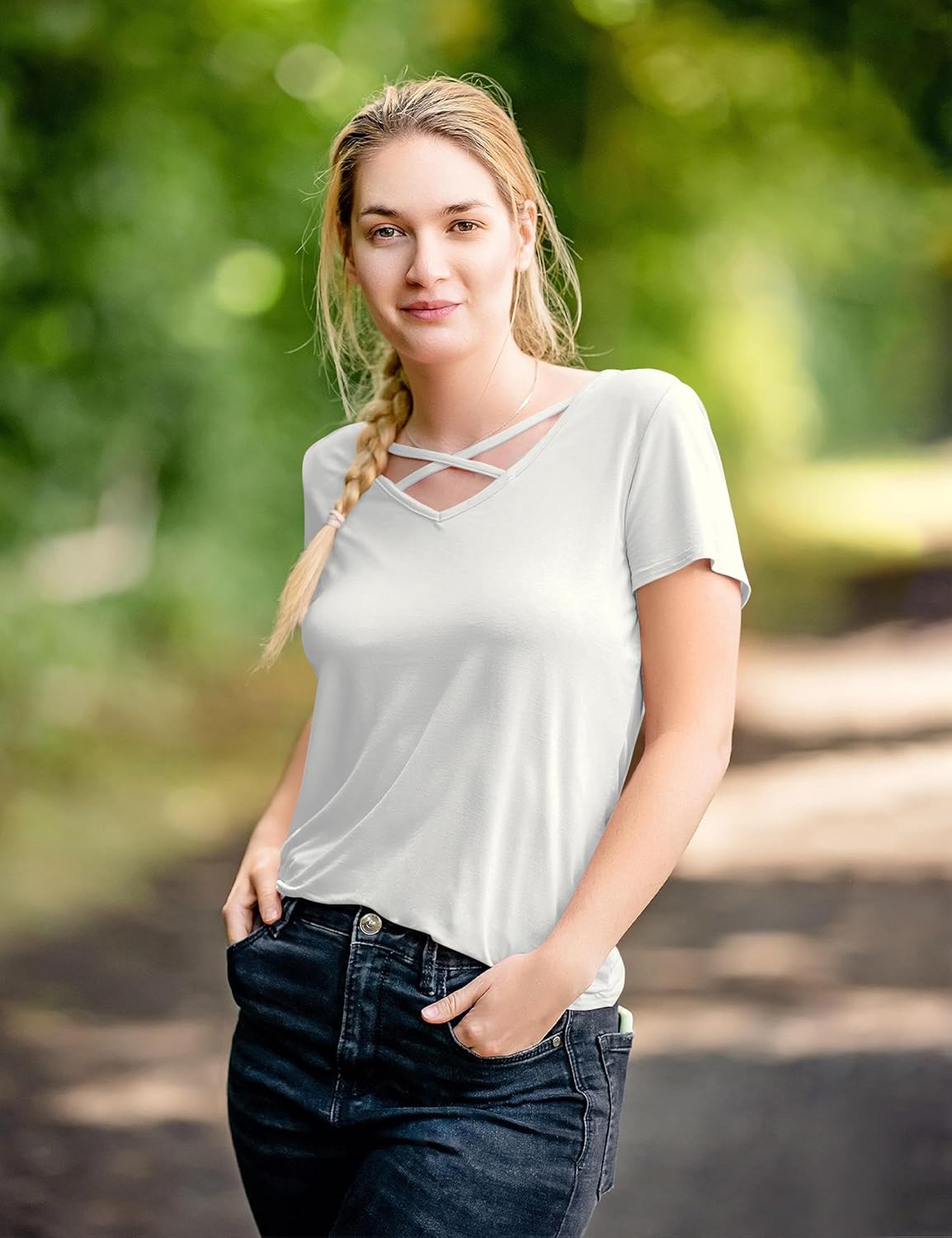 Womens Summer Tops V Neck