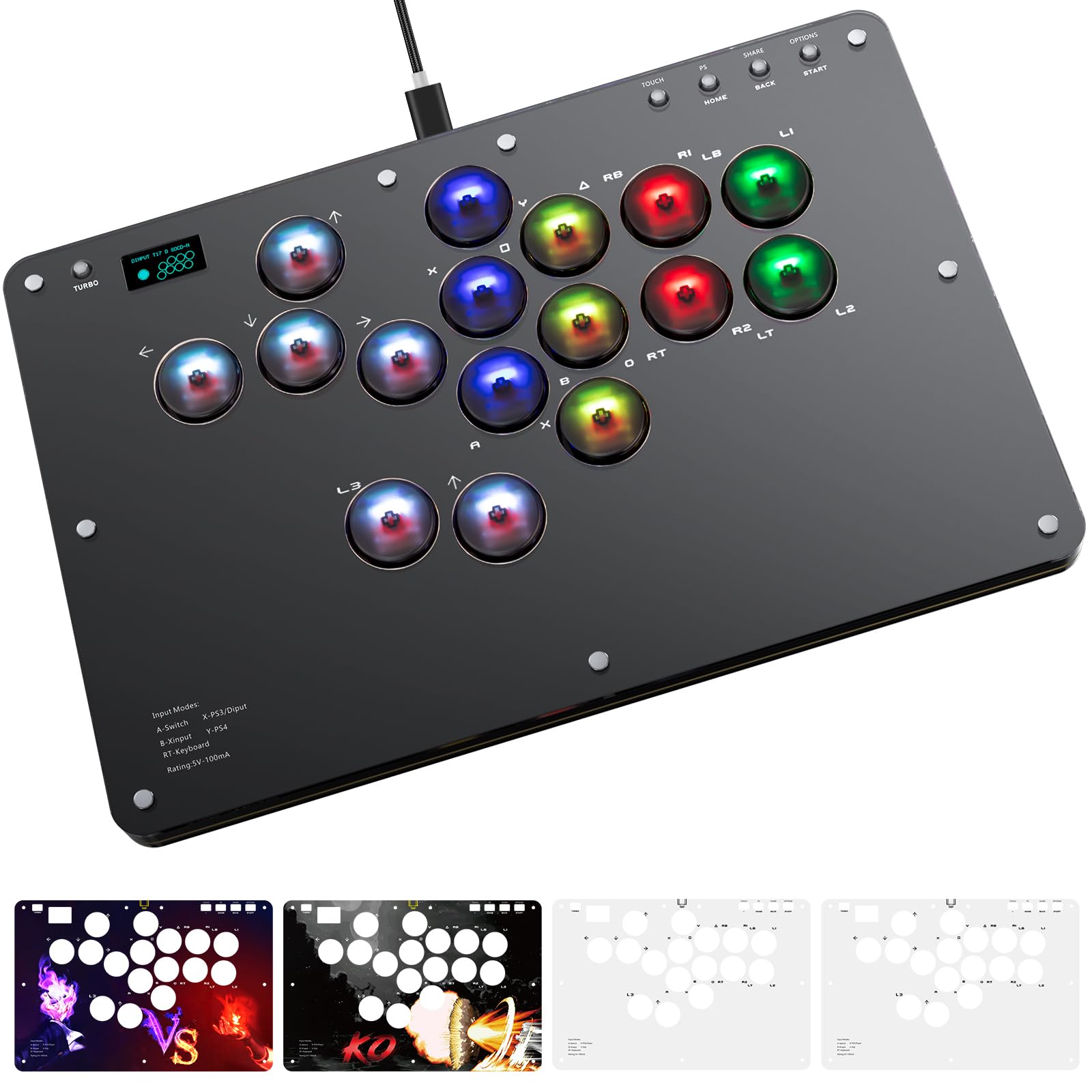 AQielev レバーレス アケコン 0遅延 静音 全機種対応 コントローラー Amazon.co.jp: AQielev アケコン レバーレス コントローラー