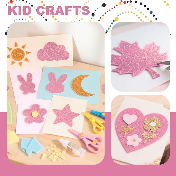 16 Sheets Glitter Foam Sheets Paper 6 x 8 (Light Pink)