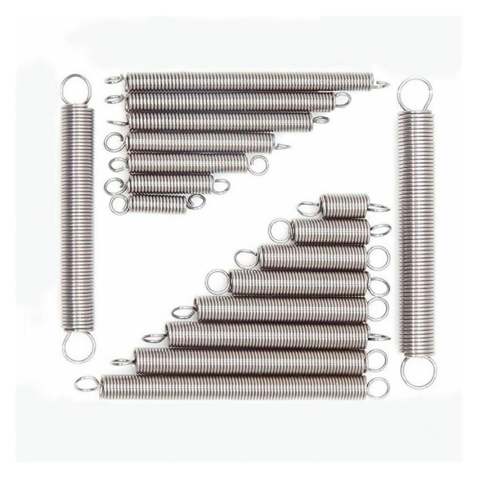 Zugfeder 10 Stück kleine Spannfedern aus Edelstahl mit Doppelhaken, Draht 0,3–0,6 mm, Außendurchmesser 3–8, Länge 15–50(40mm,0.5x6mm)