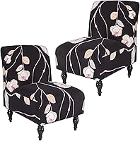 Vista 19 de Funda para Silla de Acento sin Brazos, Funda Elástica para Silla Súper Ajuste, Funda Protectora de Muebles para Silla sin Brazos para Sala de Estar
