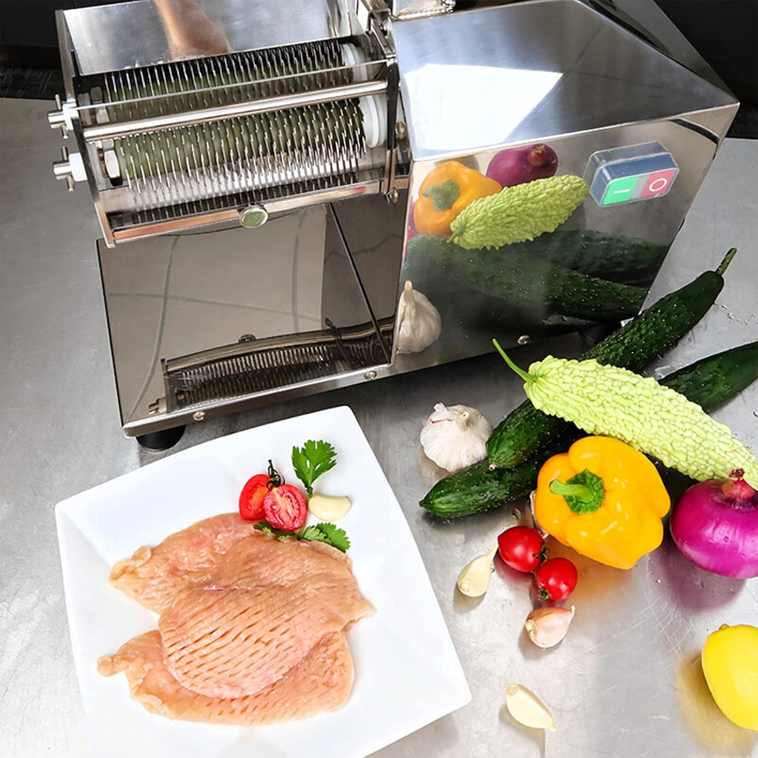 Li Bai Commercial Meat Tenderizer Electric 110v Heavy Duty Meat Grinder with Stainless Steel Body 350w for Commercial Restaurant Kitchen Use