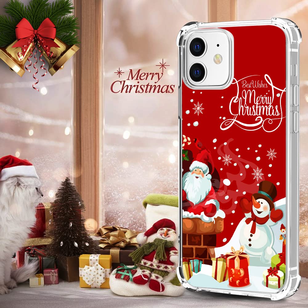 YEPO Hülle Für IPhone 12/12 Pro – Transparent Mit Weihnachts-Schneeflocken, Stoßfest & Schlank