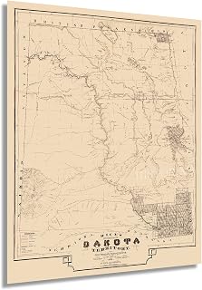 HISTORIX Vintage 1872 Dakota Territory Map - 24x30 Inch Vintage Map of South Dakota - Old North Dakota Map Poster - Historic Dakota Territory Wall Art - Sectional History Map of Dakota Territory