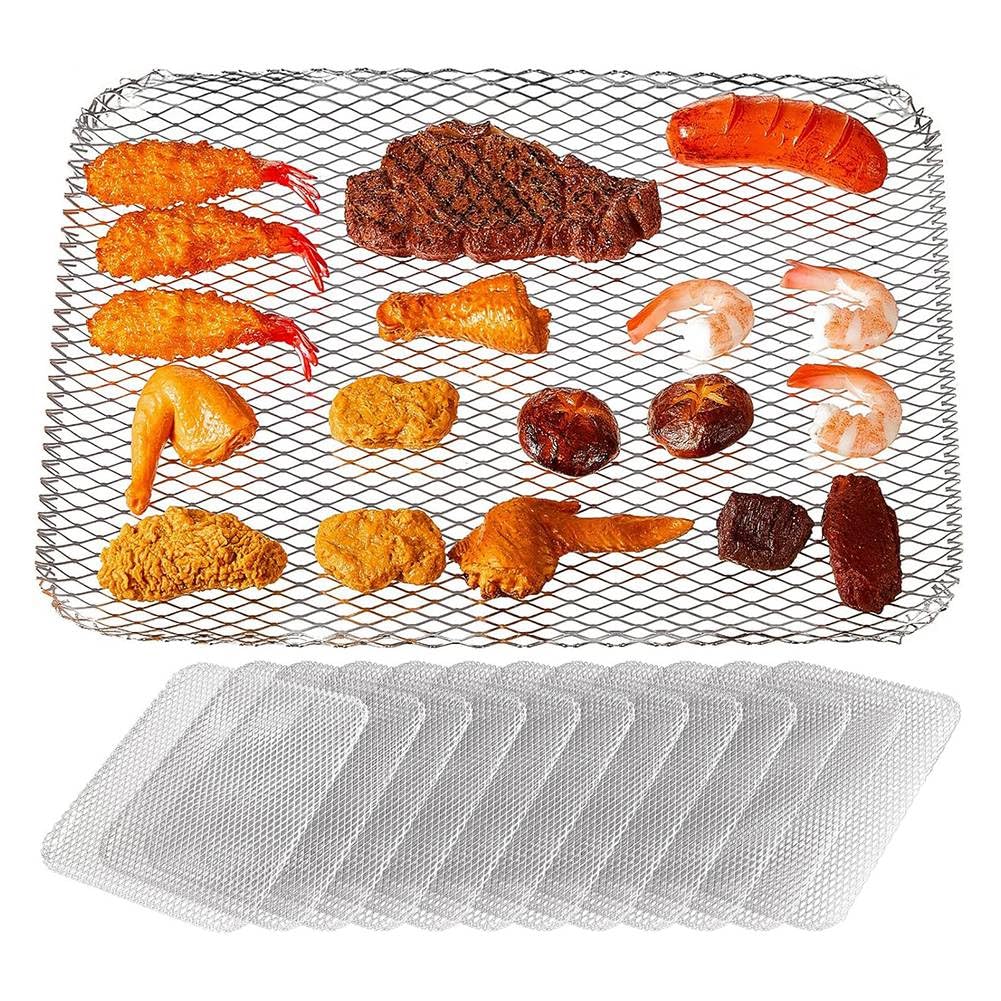 CTRLZS 12x16 Inch Non Stick BBQ Grill Grates 20 Pcs Grill Mesh Mat Disposable Pan Grill Topper Liners for Outdoor